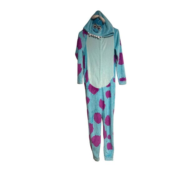 Disney Pixar Monsters Inc. Sulley 💜 🩵 Adult Onesie Pajamas – Size Small WITH T - Picture 1 of 12